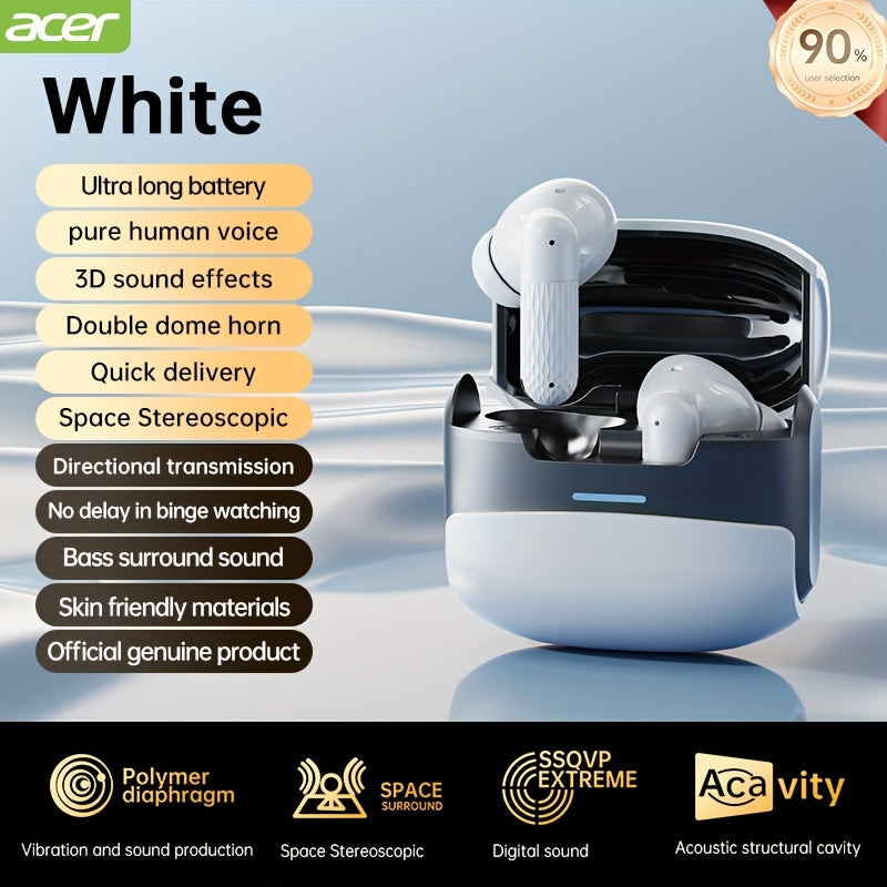 Acer OHR548 Pro Wireless Headphones | Wireless Active Noise Cancelling Headphones | Stereo | Deep Bass | Low Call Latency | Comfortable Wearing (Study/Business/Sports/Gym/Travel) | Compatible with (Mobile Phones/Tablets/Lapto