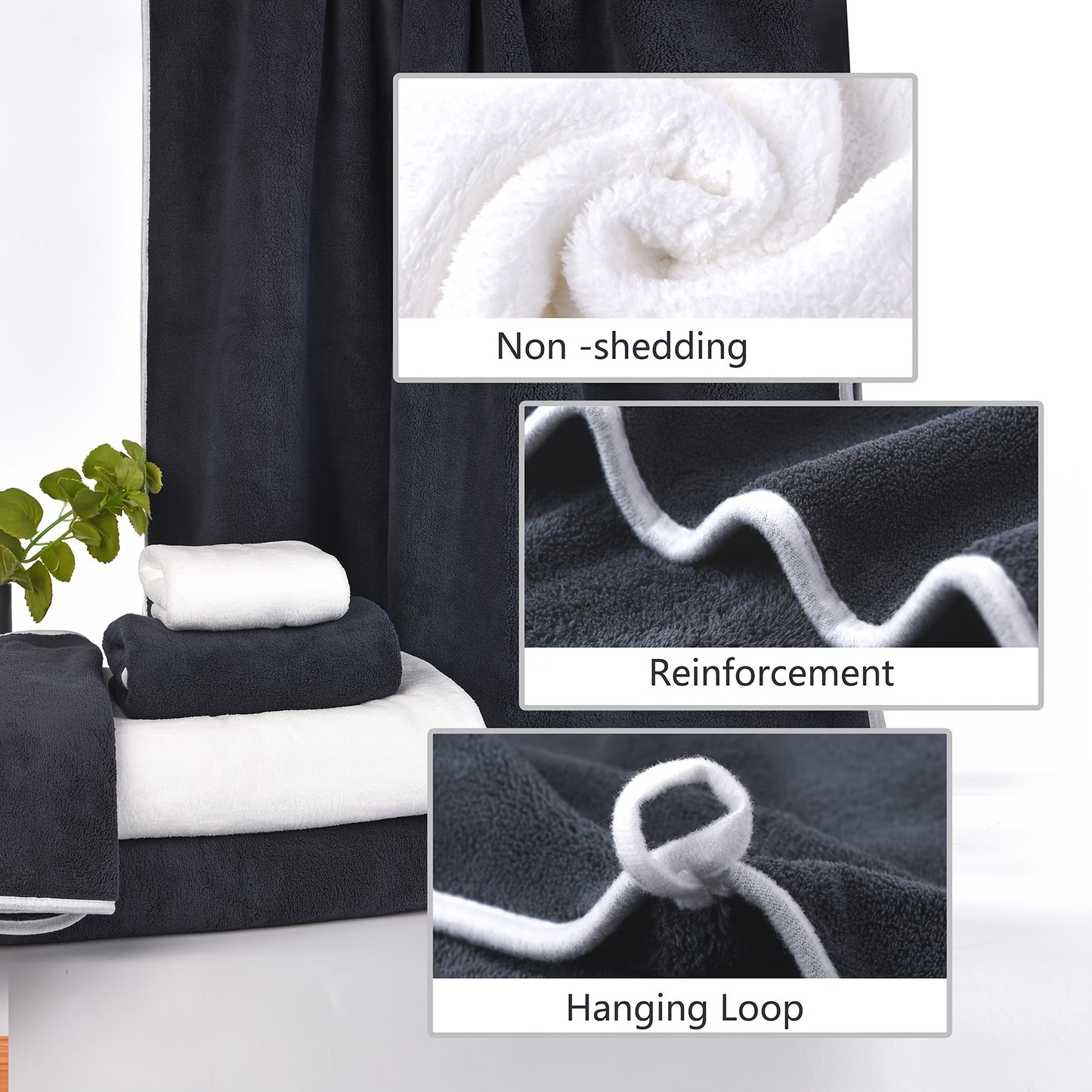 DIAOJIA 6pcs Ultra-Soft Microfiber Towel Set - Quick Dry, Super Absorbent & Lightweight - Includes Bath (68.58x139.7cm), Hand (33.02x76.2cm) & Washcloths (34.8x34.8cm) - Perfect for Home, Gym, Travel