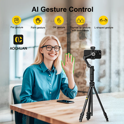 Smart X Complete Combo1 Three-Axis Stabilizer Compatible with Android&Phone 12 13 14 15 16 Pro Max Comes with Portable Carrying Bag Retractable Tripod RGB Fill Light AI Tracking 360 Degree Rotation Multi-Angle Shooting Gestur