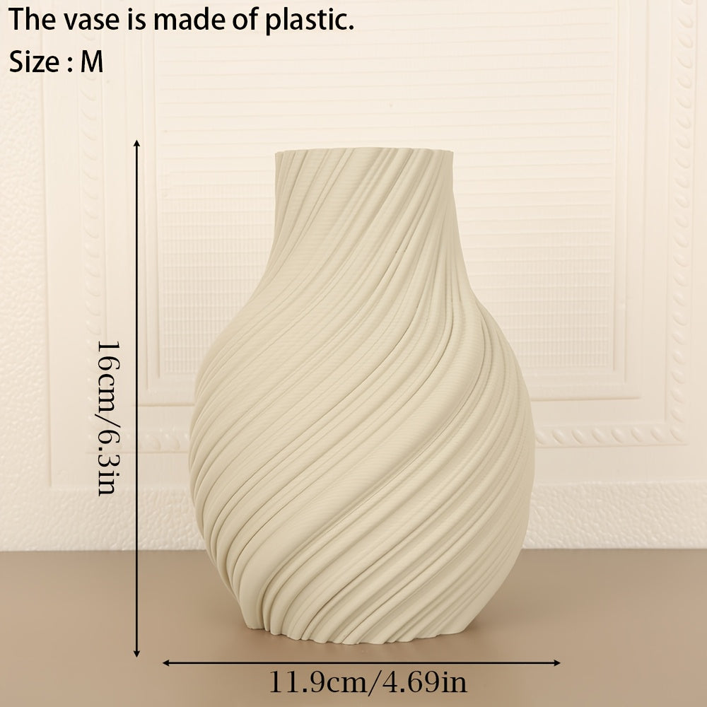 Twisted Plastic Vase Nordic Home Decor Living Room Entryway Centerpiece