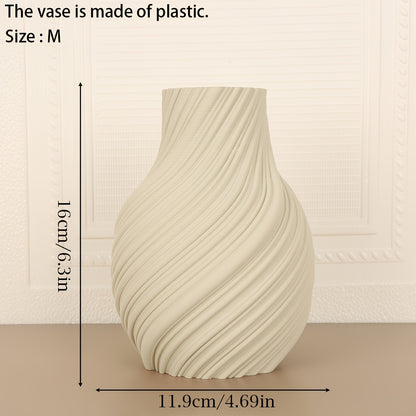 Twisted Plastic Vase Nordic Home Decor Living Room Entryway Centerpiece