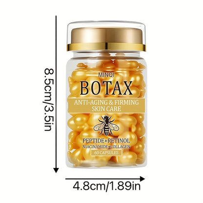2-Pack of 120 BOTAX Firming Capsules, Skincare Product with Retinol, Collagen, Bee Venom, and Acetyl Cysteine, Enriched with Hyaluronic Acid for Light Beige Tightening, Suitable for All Light Beige Types, Lightweight Texture,