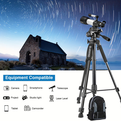UEGOGO 152.4cm Heavy-Duty Tripod for DSLR, Mirrorless Cameras & Cell Phones - Professional Video Recording Stand with Storage Bag and Phone Clip