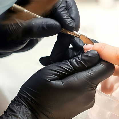 100pcs Black Nitrile Disposable Gloves, Suitable for Home Cleaning, Tattooing, Nail Care, Household, Salon Use, Waterproof Disposable Gloves, Left and Right Hand Universal