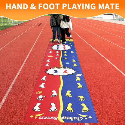 Laughter Guaranteed! 2-Player Hands&Feet Coordination Training Mat – Extra Large PVC Mat with Anti-Fade Printing, Perfect for Picnics, Team Retreats & Birthday Party Games
