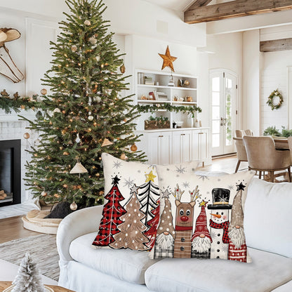 2pcs, Christmas Throw Pillow Covers, 45.72cm*45.72cm Christmas Tree Decorative Home Decor Cushion Covers, Farmhouse Winter Holiday Home Decor Pillowcases, for Porch Patio Couch Sofa Living Room Outdoor, Without Pillow Inserts