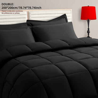 Cozy French-Style Plaid Quilted Comforter - Soft, Warm & Machine Washable for All Seasons