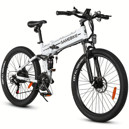 SAMEBIKE Folding Electric Bike | 26x1.95-inch Wear-resistant Tires | 48V 7.8AH Removable Battery | 250W Motor | Disc Brakes | LCD Smart Meter | 80-90km Range, Mountain Bike, Hill Miles E Bike, Folding E Bike, Electric Bike fo