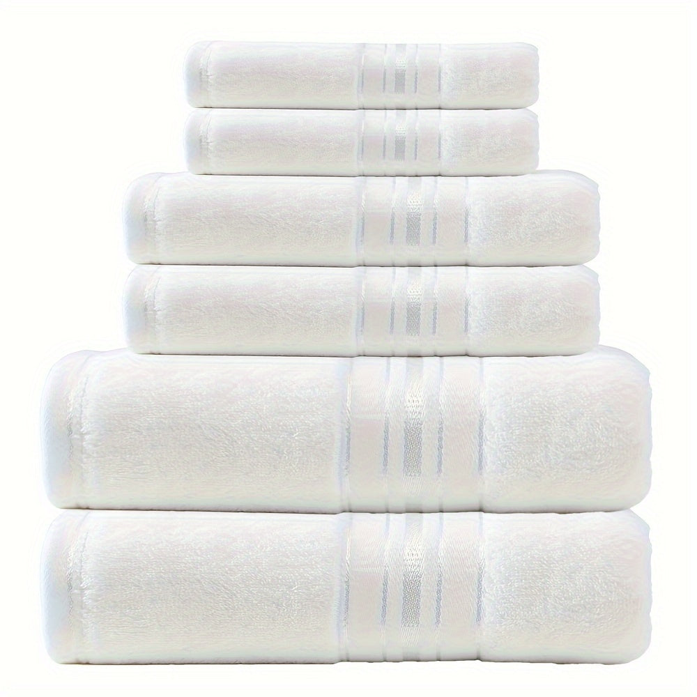 6pcs high-end j hotel bath towel set, 2 square towels, 2 towels, 2 bath towels, soft and skin-friendly, highly absorbent, suitable for bathrooms, hotels, and spas