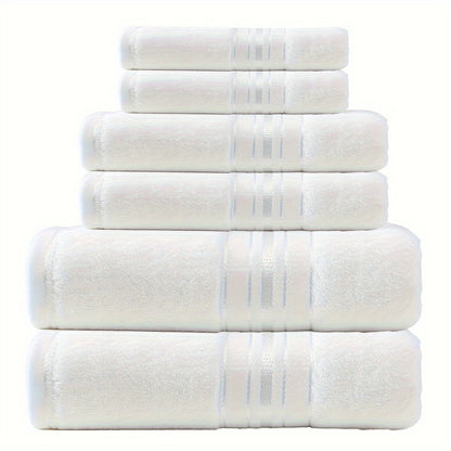 6pcs high-end j hotel bath towel set, 2 square towels, 2 towels, 2 bath towels, soft and skin-friendly, highly absorbent, suitable for bathrooms, hotels, and spas