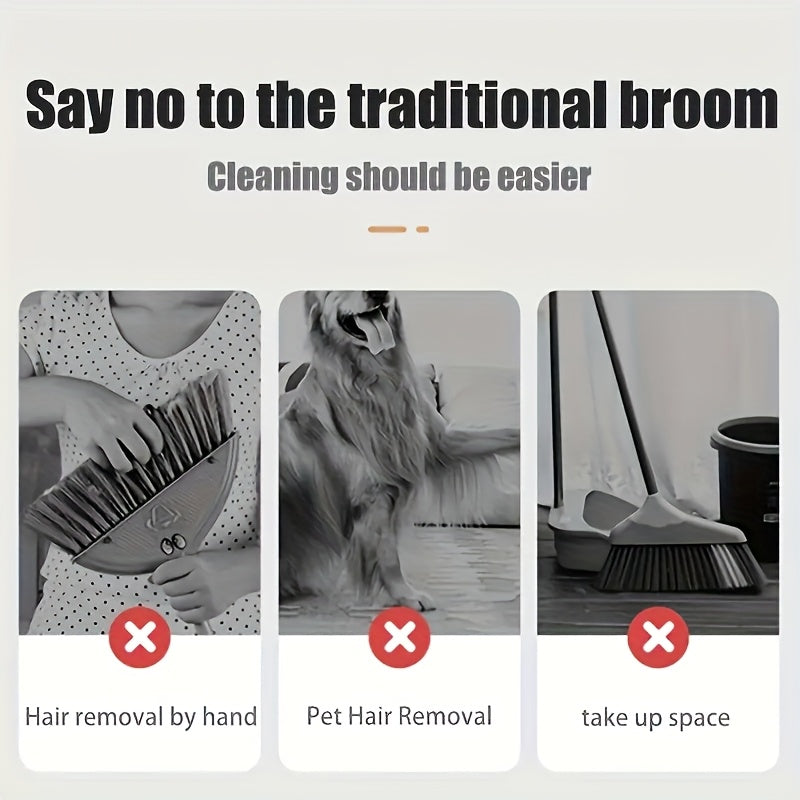 3-in-1 Home Cleaning Kit: Soft Bristle Broom, Dustpan &amp; Brush Combo - Non-Stick Hair, Ideal for Home, Office, School, Dorm - Perfect Christmas Gift, Cleaning Brush