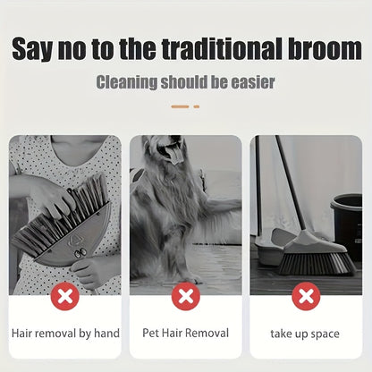 3-in-1 Home Cleaning Kit: Soft Bristle Broom, Dustpan &amp; Brush Combo - Non-Stick Hair, Ideal for Home, Office, School, Dorm - Perfect Christmas Gift, Cleaning Brush