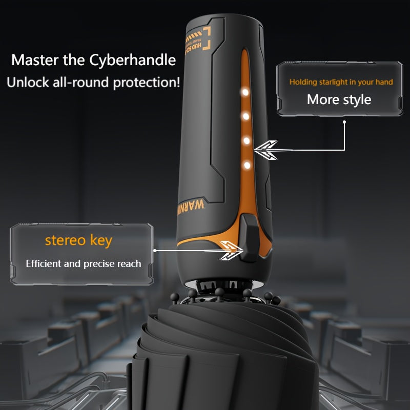 10 bone 3+3 glass fiber bone automatic folding umbrella, enlarged and thickened black rubber sunscreen coating, reinforced protective aluminum alloy skeleton, simple solid color design, unisex business sunshade dual-use umbre