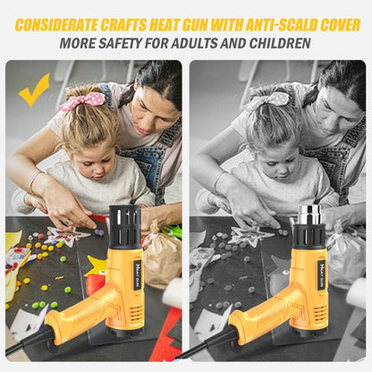 Professional 2000W electric heat gun with adjustable temperature control, 1.5S fast heating, 122°F-1202°F range, ideal for soldering and welding, automotive and construction use, European standard plug, 220-240V, soldering heat