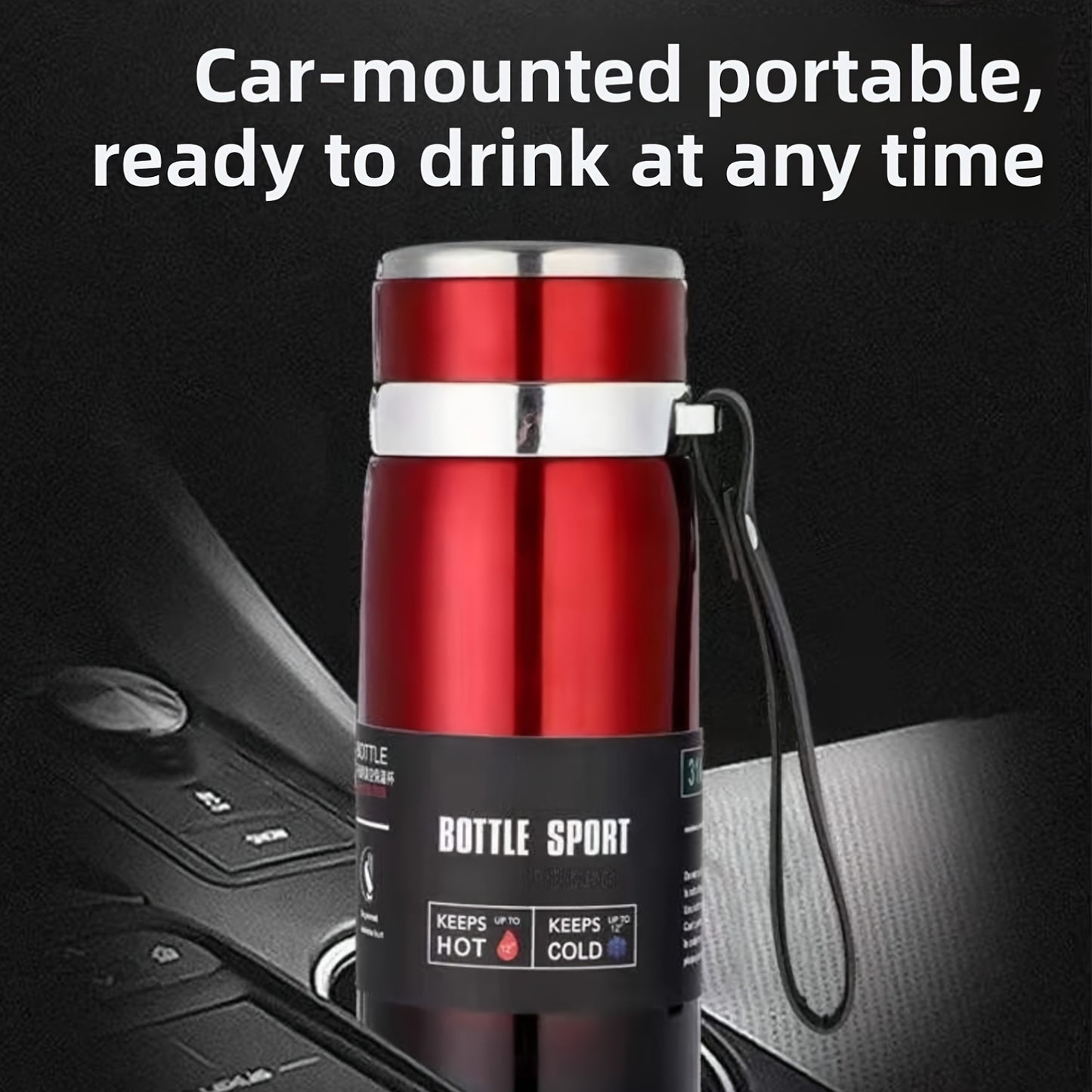 1000ml/33.8oz Stainless Steel Thermos - Double-Wall Vacuum Insulated Cup with Leakproof Lid, 24-Hour Hot/Cold Retention, Large Mouth for Easy Cleaning - Matte Finish, Ideal for Camping, Hiking, Office, Travel - Keeps Drinks H