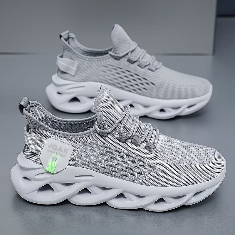 Men's Big & Tall Sneakers - Lightweight Breathable Running Shoes, Slip-Resistant MD Outsole, Lace-Up Closure Sneakers for Gym, Hiking, Casual - All-Season Gym Shoes (Grey/), Hiking Footwear, Modern Dad Shoes, Flexible Footwea