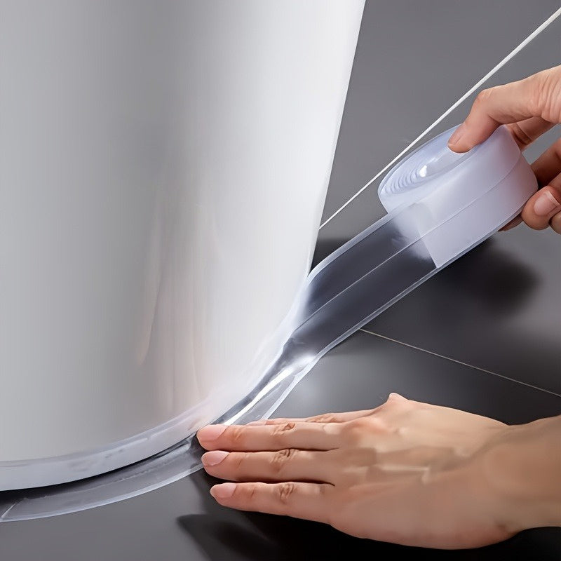 Clear Kitchen & Bathroom Sealant Tape - Self-Adhesive Gap Filler for Countertops, Stovetops, Sinks - Multi-Surface Transparent Seal Strip, Length 196.85 Inch Width 3.8cm, PVC Material, Ideal for Tile Surfaces, Kitchen Sealing