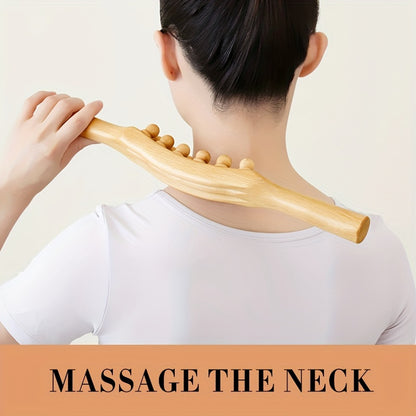 12 Beads Massage Stick, Can Relax The Whole Body, Massage The Shoulders, Neck, Back, Legs, Hands, Abdomen, Waist, Relax Muscles Tool After Exercise, Body Massager, Exercise Wooden Tools, Scraping Tool, Body Shaping Tools.