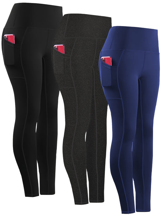 Three-piece Set, Sports Yoga Pants for Women, High Waist, Tight, Quick-Drying, Compression Pants, High Elasticity, Running Outerwear, Long Trousers, Bottoming Pants