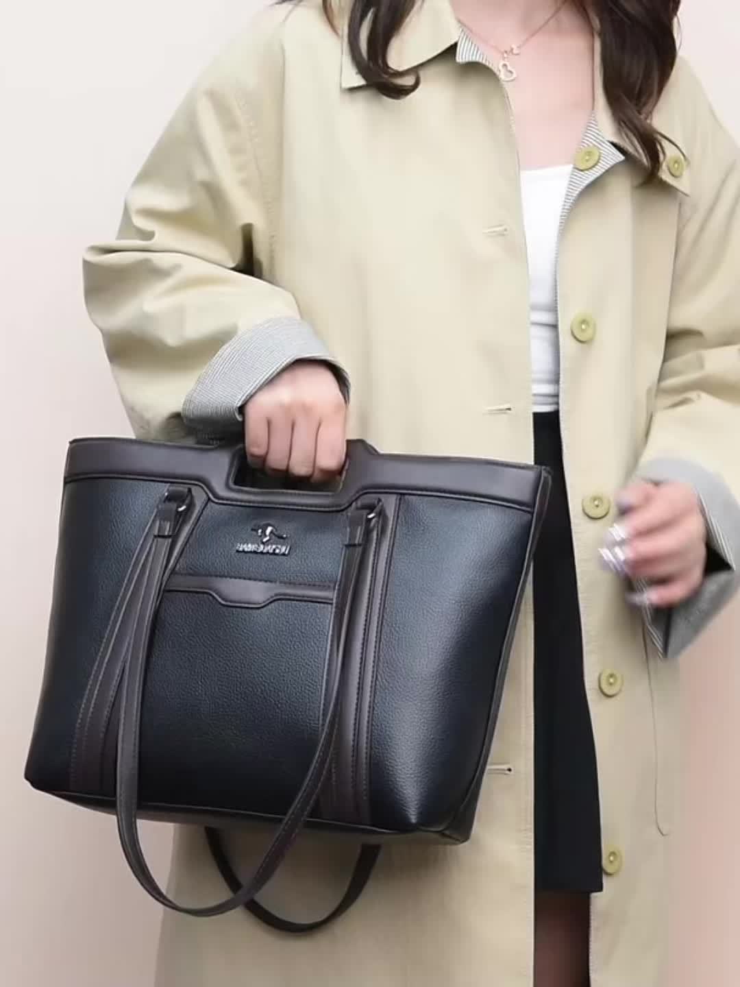 2025 New Women'S Shoulder Tote Bag, Stylish Large Capacity Underarm Bag, Casual Handbag, Soft Shoulder Bag, Women'S Commuter Bag, Made of High-Quality Synthetic, a Bag for Documents, Elegantly Simple Design, Zipper Closure, S