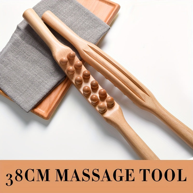 12 Beads Massage Stick, Can Relax The Whole Body, Massage The Shoulders, Neck, Back, Legs, Hands, Abdomen, Waist, Relax Muscles Tool After Exercise, Body Massager, Exercise Wooden Tools, Scraping Tool, Body Shaping Tools.