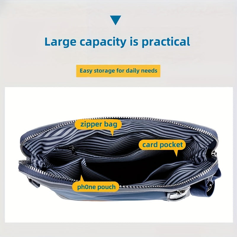 Men's Large Laptop & Wallet-like Tote - Soft Slim Texture, Adjustable Strap, Fits 38.1cm Devices - Ideal for Travel, Gym & Daily Use - Black & Blue Color Options