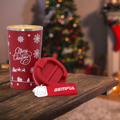 Glekglek 510ml Insulated Travel Mug with Paw Print &amp; Heart Design - Double Wall, Dent Prevention, Dishwasher Safe, Portable Coffee Mug for Valentine's Day, Thanksgiving, Christmas, Father's Day, Teacher's Day, Festive Drinks