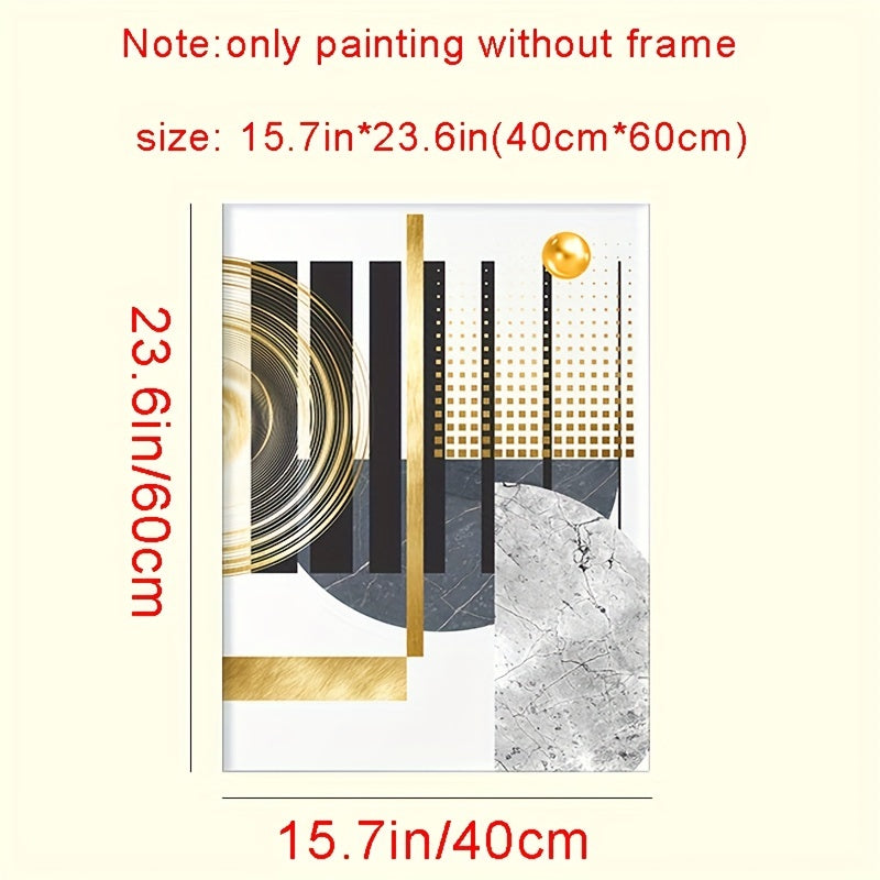 3pcs, Modern Golden Abstract Geometric Wall Poster, Animal Home Decor, Canvas Painting, For Living Room Porch Home Decoration 15.7*23.6in/40cm*60cm Frameless