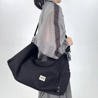 Women's Fashion Minimalist Tote Bag, Large Capacity Sports Gym Bag with Shoe Compartment - Style Splice City Bag, Zipper Closure and Sturdy Handle, Suitable for Business, Vacation, and Everyday Use, Personalised Sports Bag, G