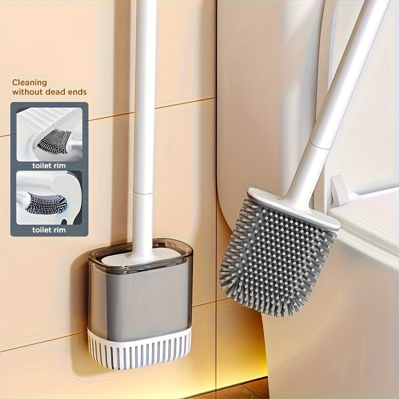 Essential Toilet Brush Set for Christmas And Halloween, Including a Toilet Brush, Holder, And a Flexible Brush Head with a Ventilated Stand. This Compact Wall-Mounted Toilet Brush Set Is Designed for Deep Cleaning in Bathroom