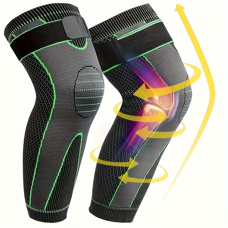 Two pairs of compression leg sleeves with elastic bands, suitable for both men and women, knee protectors, pressure sleeves for indoor and outdoor fitness, warm and breathable, perfect gift for family and friends, suitable fo