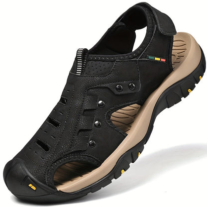 Sandálias pretas, castanhas e cinzentas para mulher - Chinelos de caminhada de verão com fecho ajustável, sola de borracha e material superior confortável para uso casual ao ar livre, sandálias com tiras.