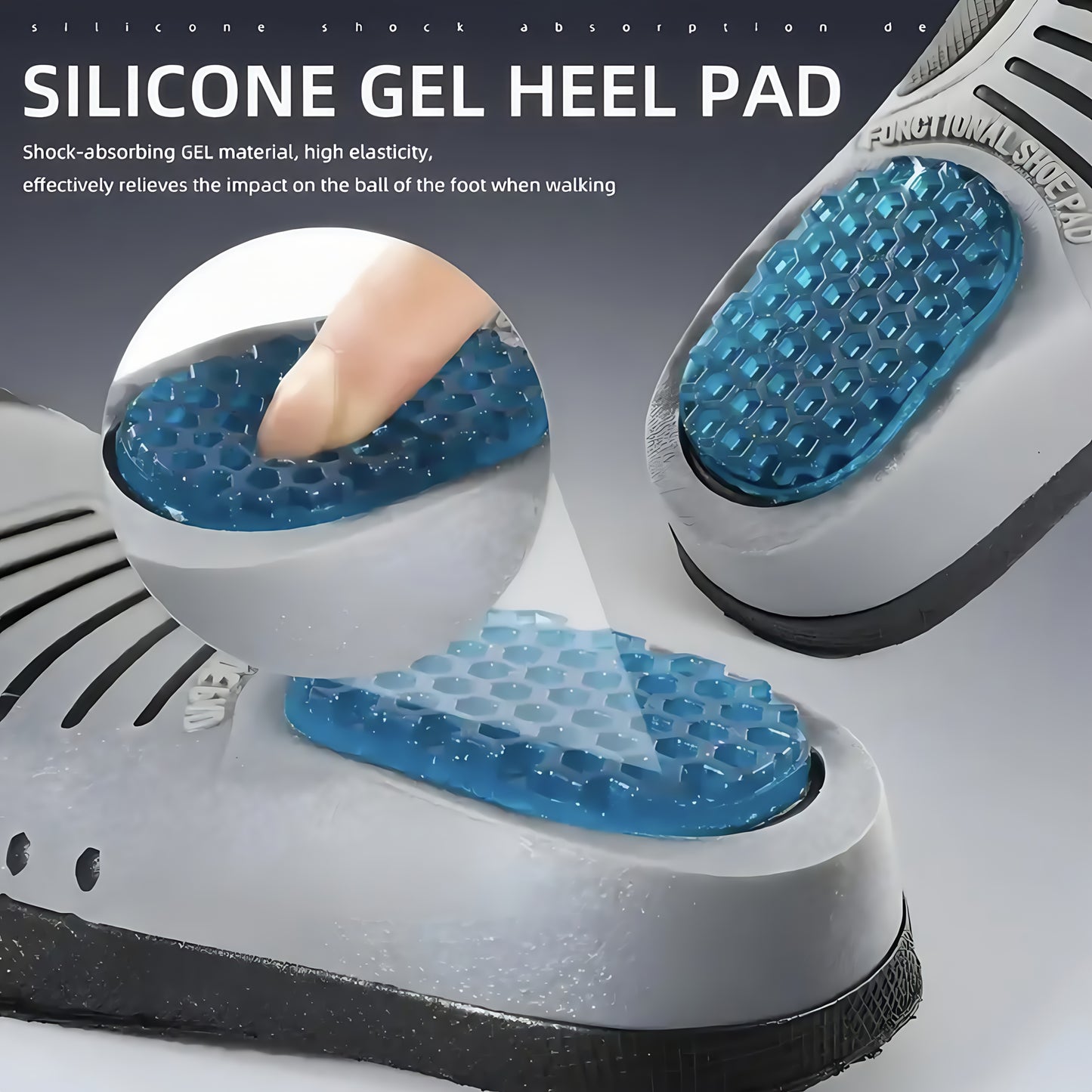 1 Pair High-Elasticity Gel Cushioned Insoles with Carbon Plate Arch Support, Thickened Non-Slip Stability, Breathable & Sweat-Absorbing Shock Absorption for Running, Basketball - Unisex Sports Shoe Accessories, Sports Footwea