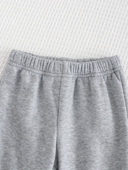 Boys' Autumn/Winter New Three-Piece Set with Mickey Mouse Classic Cartoon Print Long-Sleeve Round Neck Hoodie and Zip-Up Sleeveless Top, Matching Printed Sweatpants - Fleece-Lined Thickened Warm Comfortable Outfit for Parties