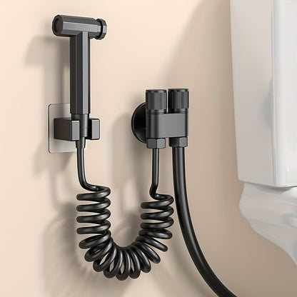 1pc Stainless Steel Handheld Bidet Sprayer - Powerful, Non-Electric Bathroom Cleaning Nozzle with Extendable Hose for Toilet Flushing & Personal Hygiene