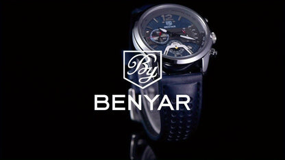 BENYAR Men's Quartz Chronograph Watch with Faux Leather Strap, 30m Waterproof, Fashionable Sport and Business Design, Elegant Gift for Men, Multifunctional, Calendar