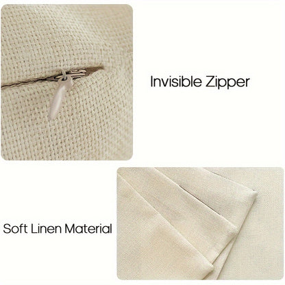 4pcs  Abstract Sunset Linen Throw Pillow Covers  Decorative Square Boho Abstract Pillow Cases 18x18 Inches Farmhouse Sunset Cushion Covers for Sofa Couch Home Decoration