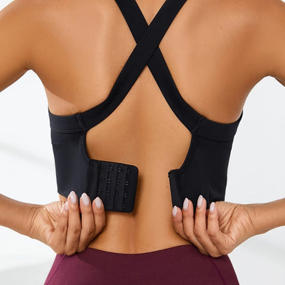 Solid Color Sports Running Bra, Seamless Fitness Top, Women's Activewear ( No Padded)