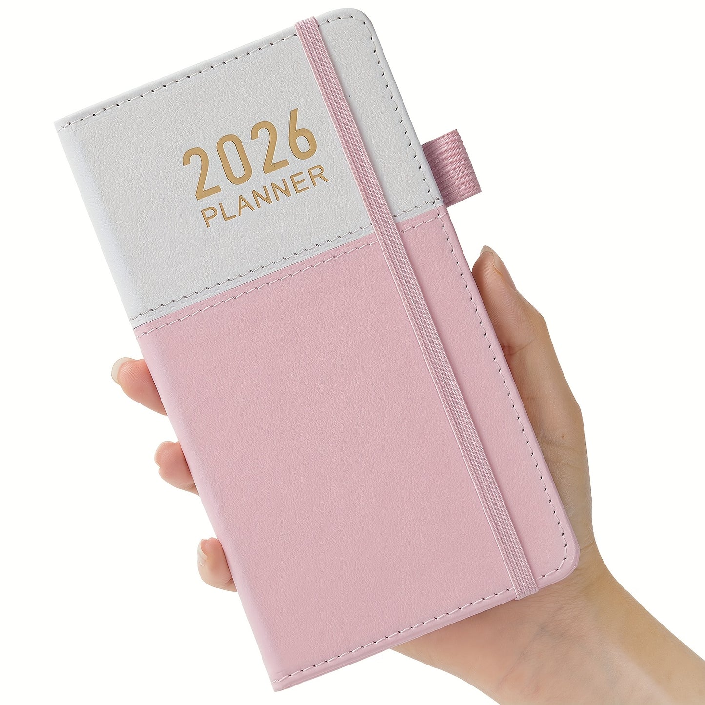 2026 Compact Planner, January 2026 to December 2026. Small monthly and weekly calendar, wallet size, 9.65 cm x 17.78 cm, with elastic band and pen loop, suitable for homeschooling or a Halloween gift.
