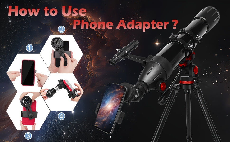 450x Magnification Professional Refractor Telescope, 90mm Aperture, 900mm Full Coated, High Transmittance with AZ Mount and Phone Holder for Moon Gazing, Bird Watching, Stargazing - Ideal Christmas and Birthday Gift