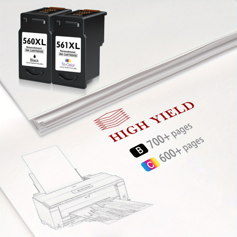 560 561 XL Cartridges Multipack for Canon 560XL 561XL PG-560XL CL-561XL PG560XL CL561XL Printer Cartridges for Pixma TS5350 TS5351 TS7450 TS7451 TS5352 TS5353