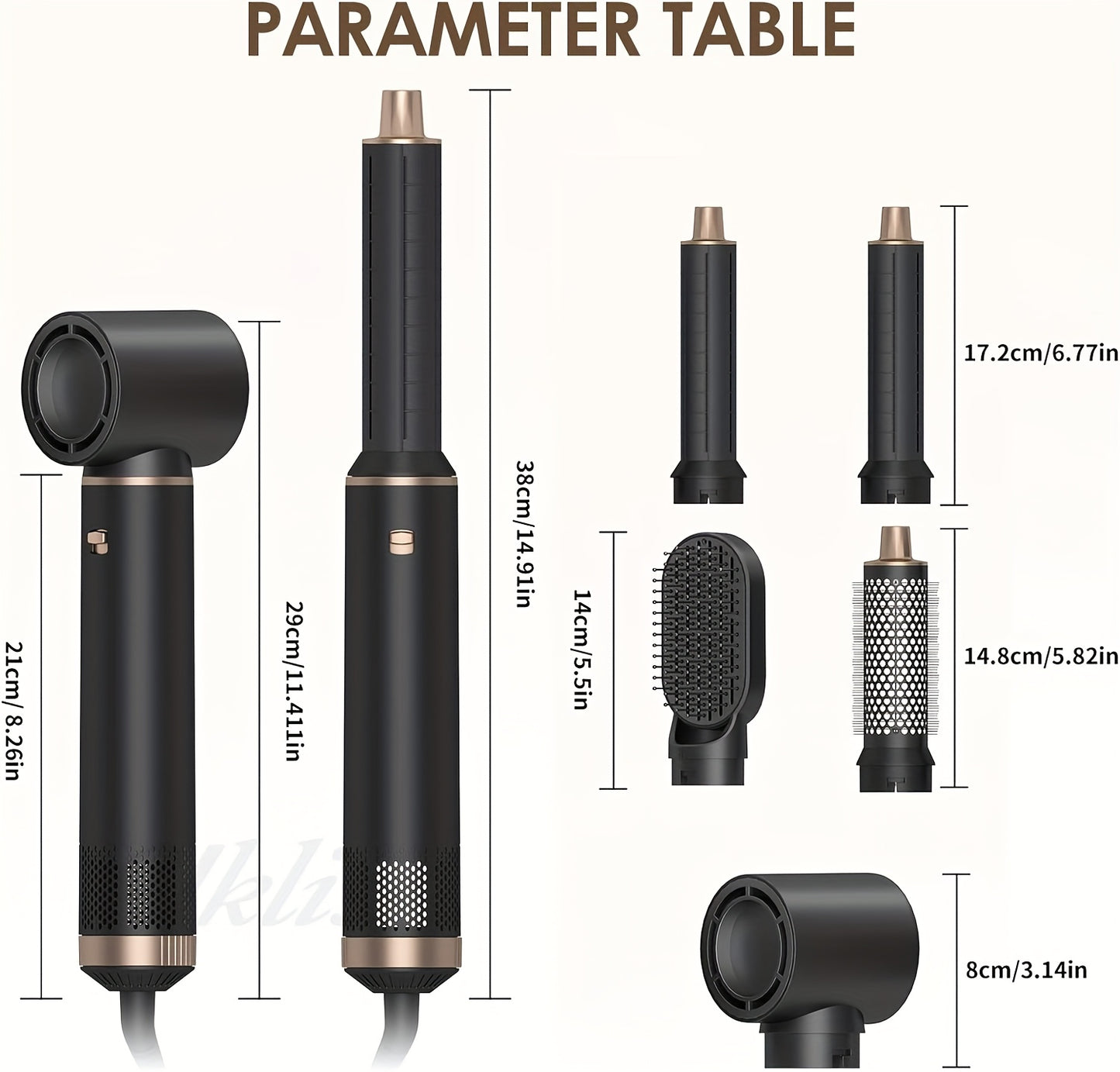 5-In-1 Hot Air Styler Brush – Electric Hair Straightener & Curling Iron with Interchangeable Attachments, Hot Air Brush for Wet Or Dry Hair, Hair Straightening Drying Curling Products