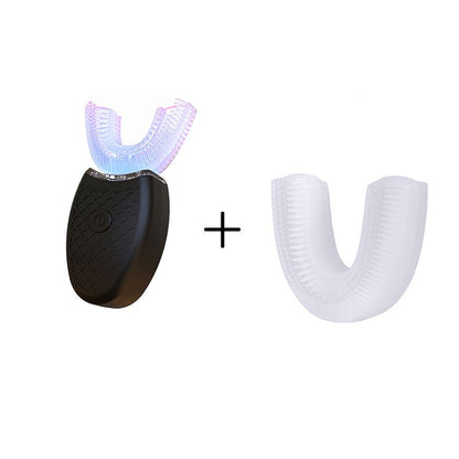 Electric Soundwave technology U-Shaped Toothbrush with LED Light - 360° Mouth Cleansing, 3 Whitening Modes, Rechargeable & Washable for Travel and Home Use, EAFC