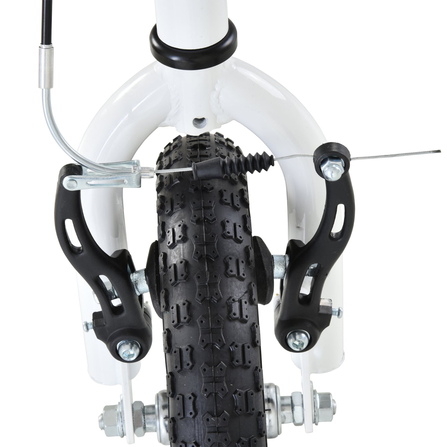 HOMCOM Scooter for Children Over 5 Years Old 2 Inflatable Rubber Wheels with Adjustable Handlebar Brakes Anti-Slip Pedal 120X58X85-95 Cm White