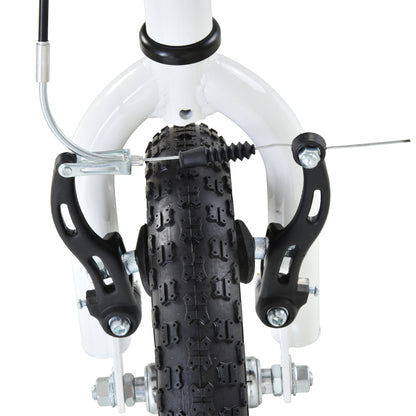 HOMCOM Scooter for Children Over 5 Years Old 2 Inflatable Rubber Wheels with Adjustable Handlebar Brakes Anti-Slip Pedal 120X58X85-95 Cm White