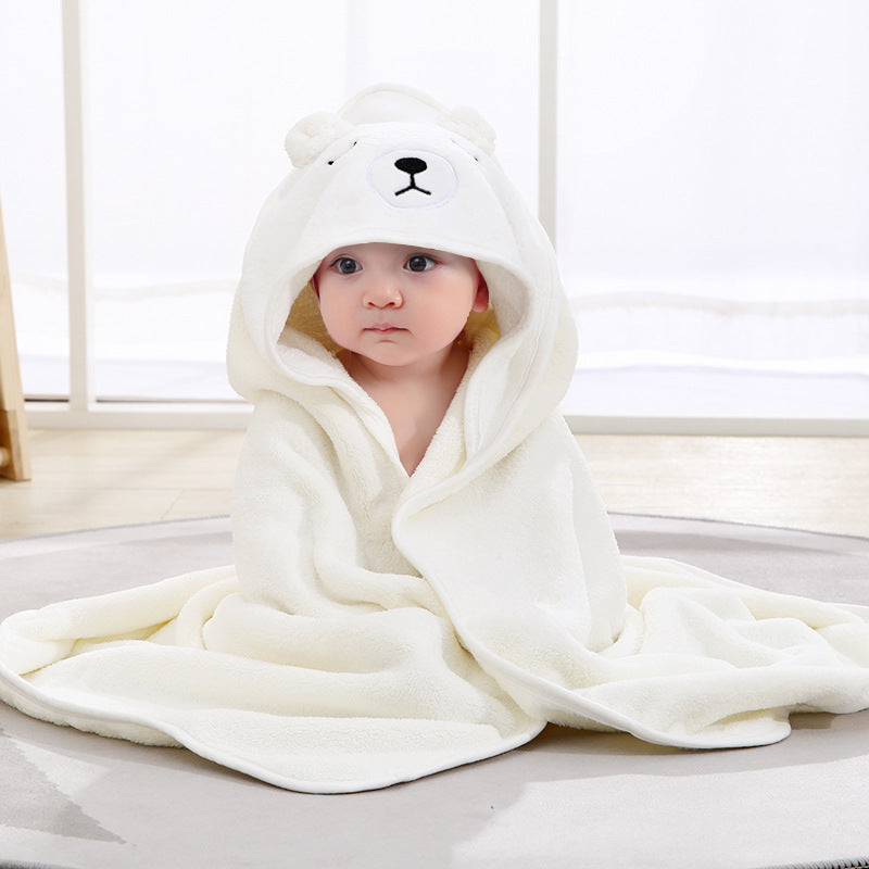 Baby Bath Towel Girl Boy Baby Towel Newborn With Hood Cartoon Coral Fleece Infant Towels Blanket Newborn Baby Bathrobe Infant, Christmas Halloween Gift