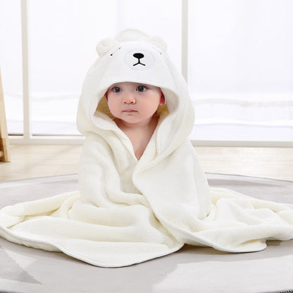 Baby Bath Towel Girl Boy Baby Towel Newborn With Hood Cartoon Coral Fleece Infant Towels Blanket Newborn Baby Bathrobe Infant, Christmas Halloween Gift