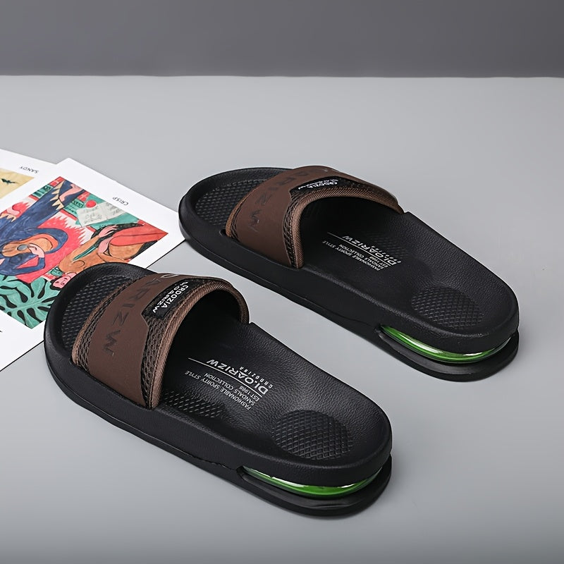 Men'S Casual Slip-On Sandals with "2W" Embroidery - Non-Slip, EVA Material, Black and Brown, Comfortable for Indoor and Outdoor Use, Casual Footwear | Stylish Sandals | EVA Sandals