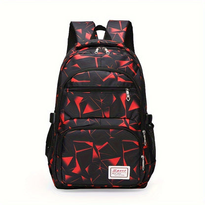 Colorblock Backpack, Casual Design Schoolbag For Travel And School Use, Large Capacity Bag