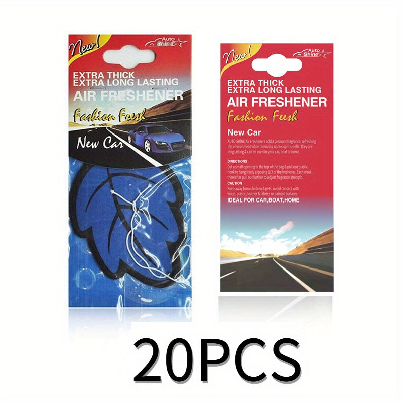 3-60pcs Car Air Freshener Natural Scented Tea Paper Auto Hanging Vanilla Perfume Fragrance Leaf Shape Car Interior Accessories Christmas Gift